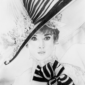 Audrey Hepburn Eliza Doolittle My Fair Lady Edición limitada, bocetos firmados y numerados a mano, impresiones Giclée