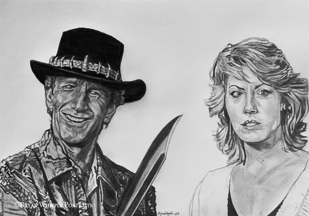 Crocodile Dundee This is a Knife Original Sketch Limited Edition Signed