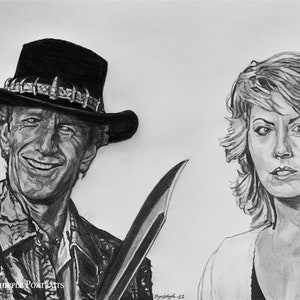 Crocodile Dundee This is a Knife original sketch limited edition signed numbered Gicleé art prints