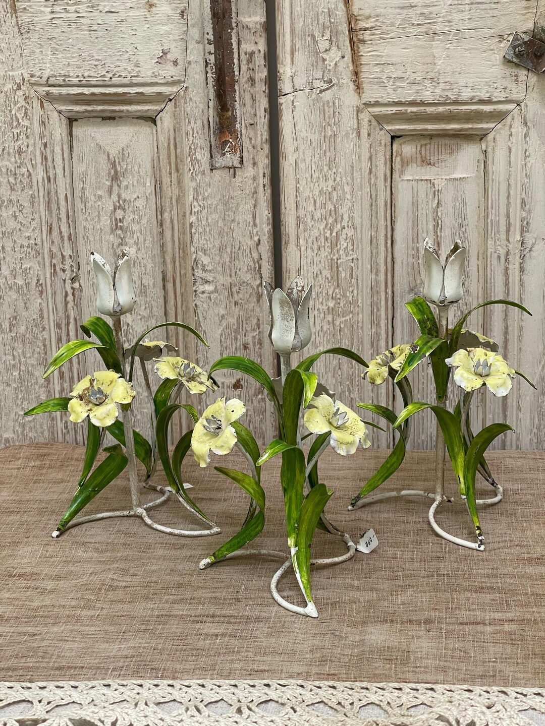 Beautiful Vintage Italian Toleware Candle Holders, Each Holds One ...