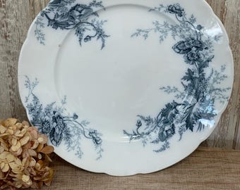 Antique English Johnson Bros Platter “paris” Pattern With Blue