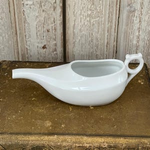 Antique French white porcelain invalid cup, baby feeding cup/convalescent feeding cup