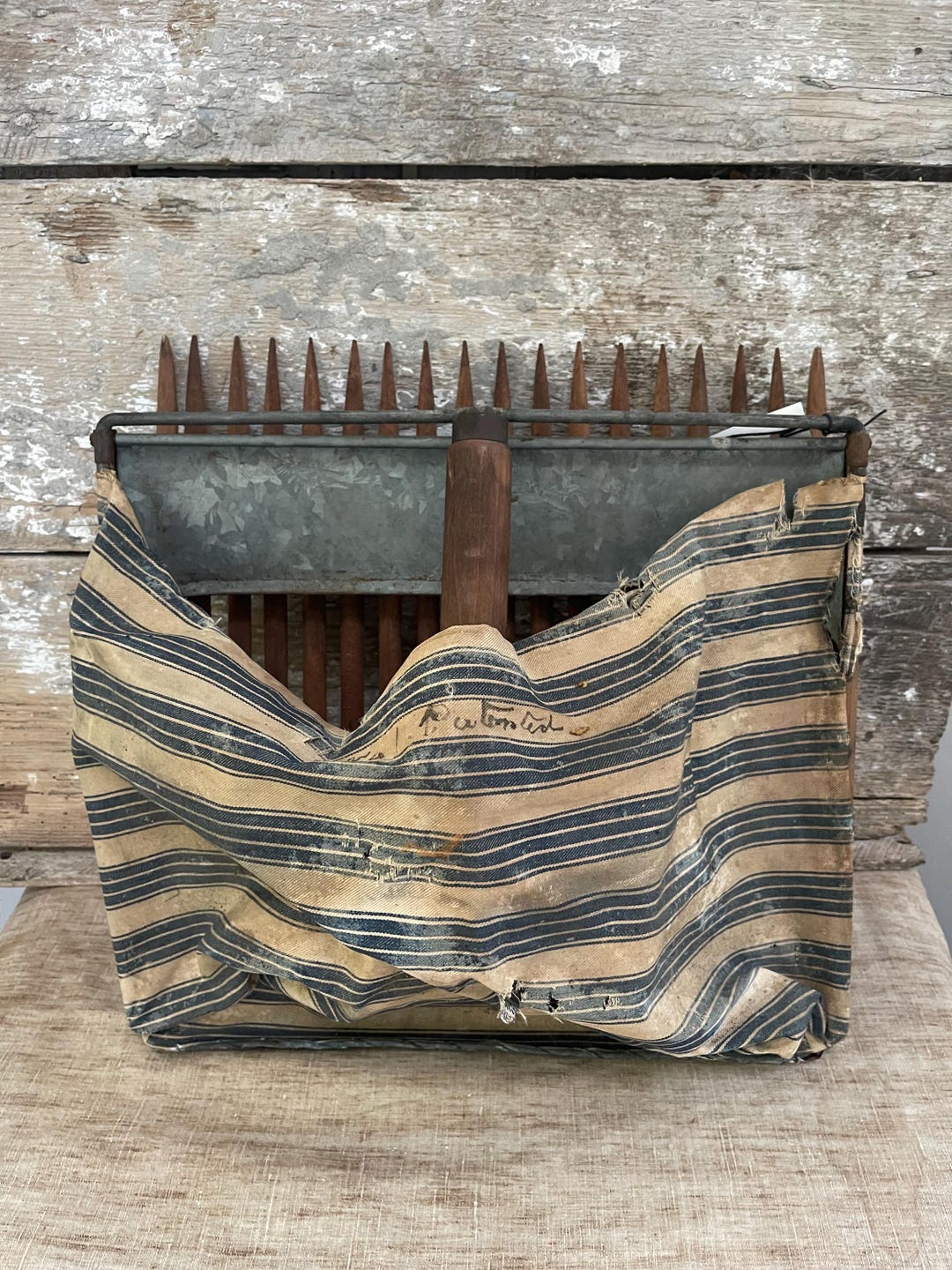 Rare Antique Wooden Cranberry Scoop Harvester With Fabric Pouch ...