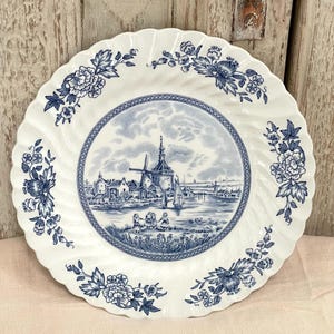 Vintage Johnson Bros “tulip Time” English China in Classic Blue