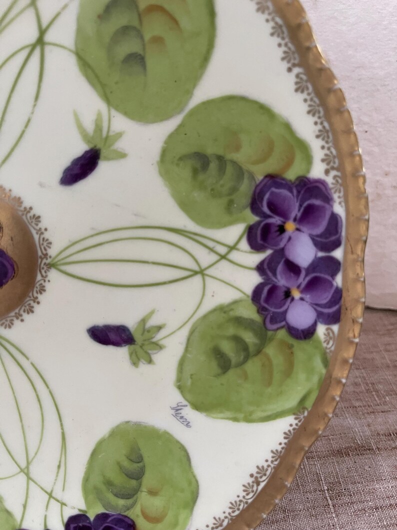Antique Prussian Purple Violet Plate @1905 - Etsy