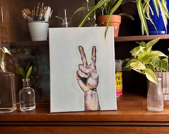 Handpainted Abstract Peace Sign Painting