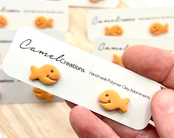Goldfish Polymer Clay Earrings Hypoallergenic Surgical Steel Lightweight