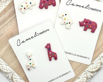 Animal Cracker Animal Cookie Clay Earrings Hypoallergenic Surgical Steel Lightweight