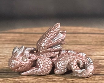 Pink Mini Polymer Clay Dragon - Dragon Figurine