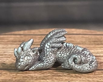 Slight Pink Mini Polymer Clay Dragon - Dragon Figurine