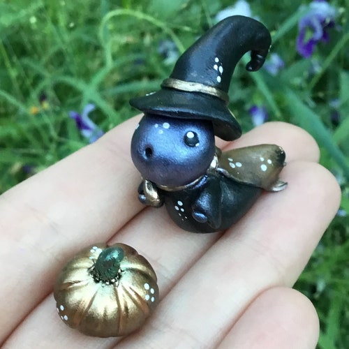 Whimsy Witch, Cute Creature, Halloween Collectible, Cute Figurine, Kawaii Halloween, Fantasy Creature, Kawaii Creature, Whimsies