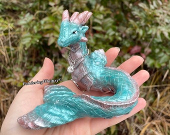 Serena the MerDragon - OOAK Polymer Clay Dragon - Fantasy Creature Sculpture - Ocean Art Figurine - Clay Dragon - Polymer Clay Art