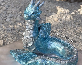 Calypso the Sea Serpent - OOAK Polymer Clay Dragon - Fantasy Creature Sculpture - Ocean Art Figurine - Clay Dragon - Polymer Clay Art