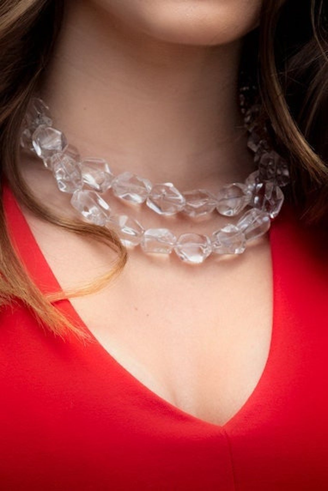 Clear Quartz Necklace Quartz Nuggets Sterling Silver Gifts Etsy