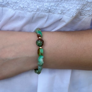 Chrysoprase Nuggets Bracelet, Natural Gemstone Bracelet, Chrysoprase Bracelet, Green Gemstones, Gift She Will Love, Statement Necklace