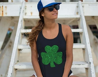 Saint Patricks Day Tank Top Women/'s Racerback TANK TOP Paddy/'s Day Tank Top St Patricks Day Top Lucky HORSESHOE Shamrock Clover Tank Top