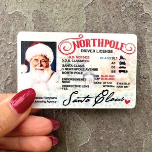 Santa Claus Driver’s License, Lost Drivers License, Christmas Decorations, Christmas Gift For Kids, Secret Santa gift, Santa ID, Fun Gift