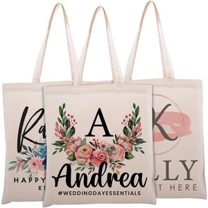 Personalized Floral Tote Bag for Bachelorette Party Customized - Etsy