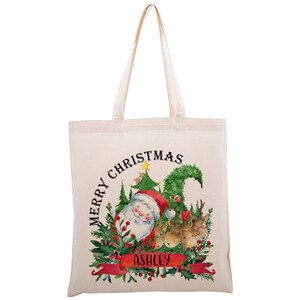 Personalized Christmas Tote Bag Customized Gift Bags Cute - Etsy