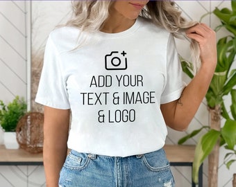 Custom Photo, Logo Sweatshirt, Your Text Here, Personalized Gift for Girlfriend, Boyfriend, Birthday, Custom Quote T-shirt for Woman, Man