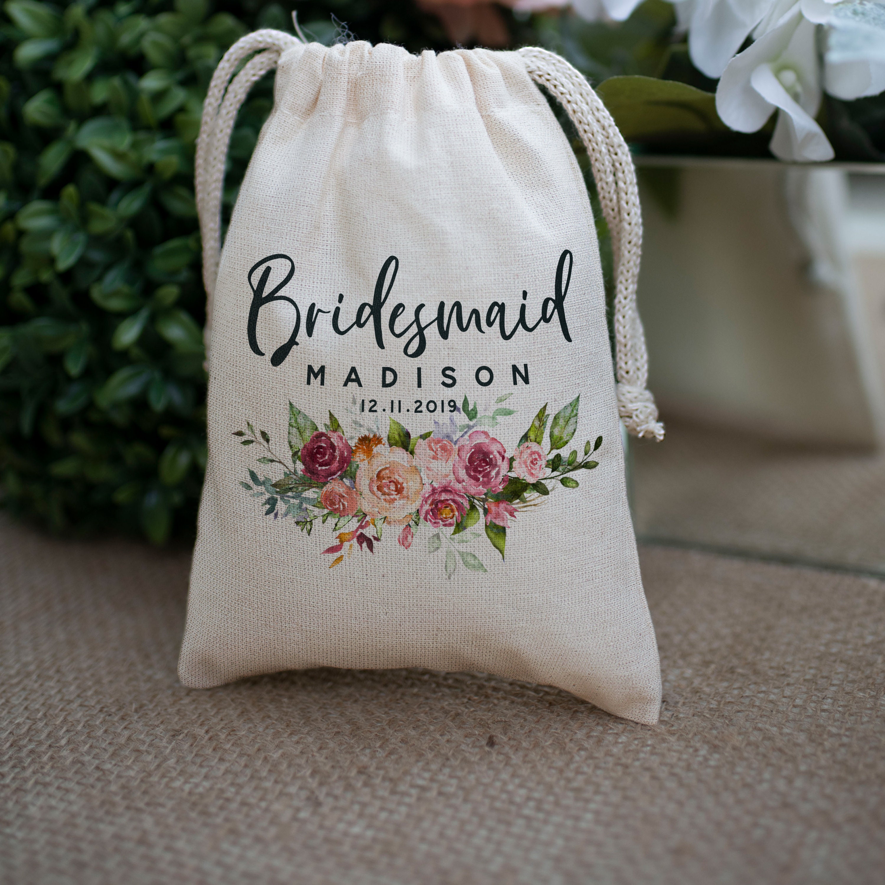 Personalized Bridal Shower PouchCotton Drawstring Bag For | Etsy