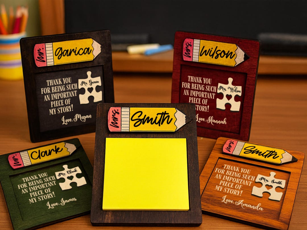 Personalized Teacher Notepad Holder, Custom Teacher Appreciation Gift ...