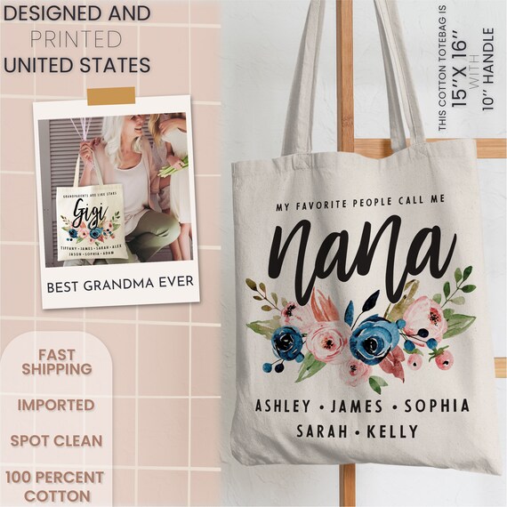 Personalized Initial & Name Tote Bags for Women - 17 Color Options -  Customized Cotton Canvas Shoulder Bag - Custom Bridesmaid Proposal Gifts 