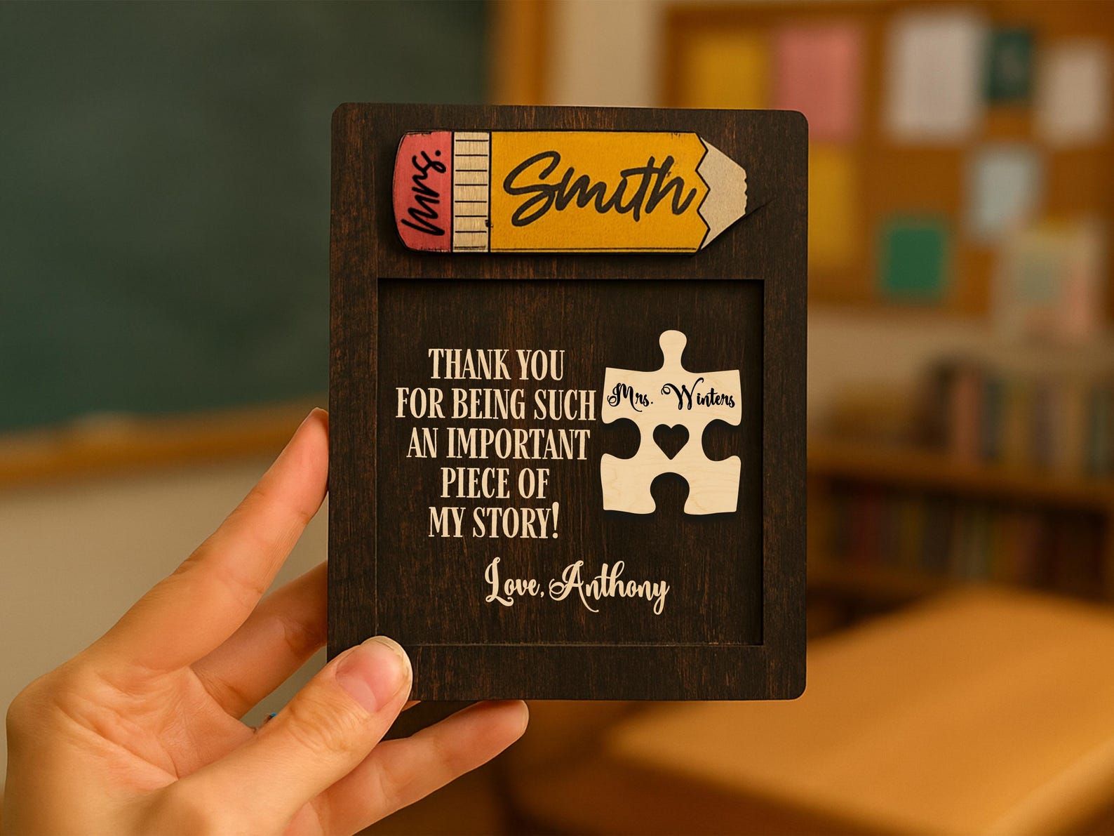 Personalized Teacher Notepad Holder, Custom Teacher Appreciation Gift ...
