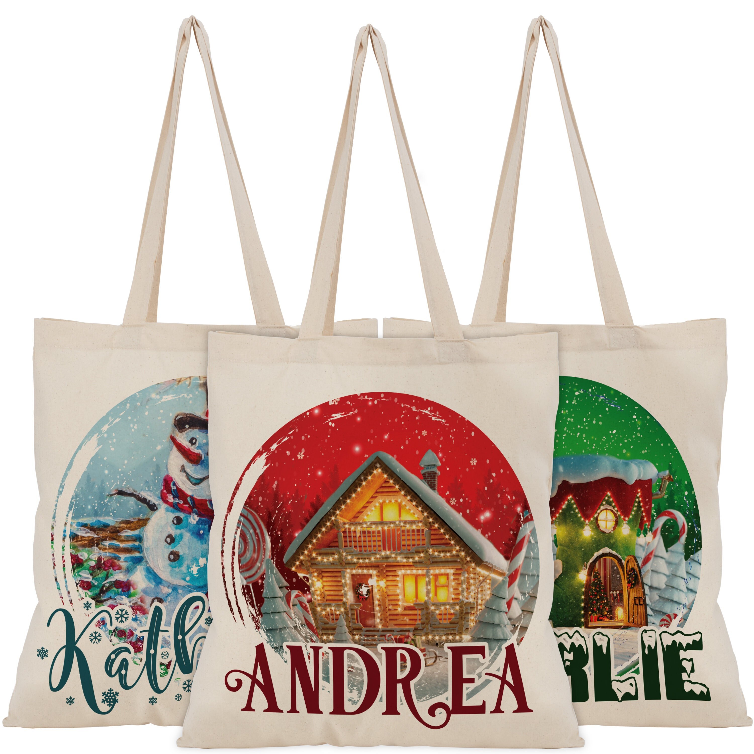 Christmas Canvas Tote Bags Personalized Christmas Tote Bag for 