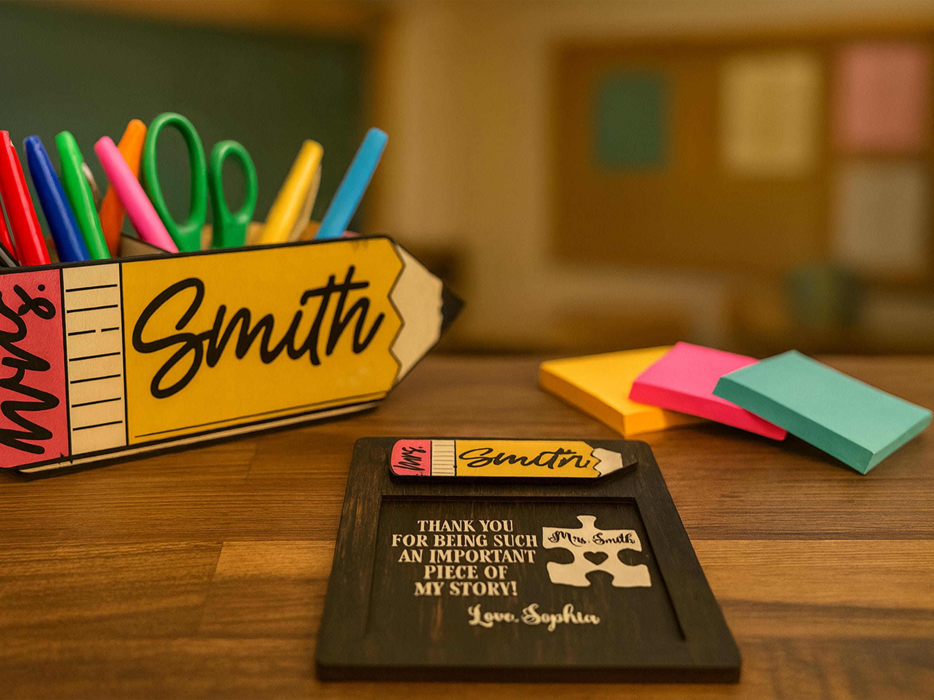 Personalized Teacher Notepad Holder, Custom Teacher Appreciation Gift ...