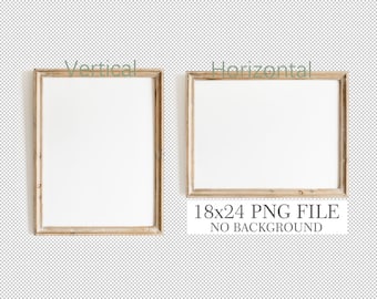 18x24 White Wood Frame Mockup – Wall Art Display (PNG File)