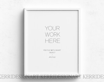 Weißer Holzrahmen Mockup – 8x10" Styled Art Mockup (PSD)
