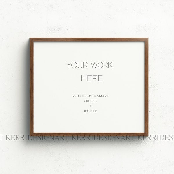 Wooden Frame Mockup - Mock Up Wall Art - Styled Frame Mock up - Wood Color Mockup - Instant Download Mockup - Walnut - 8X10"