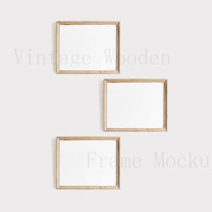 Houten frame Mockup Set van 3/ 8x10 Vintage houten frame Mockup - Mock Up Wall Art - Styled Frame Mock up - Instant Download Mockup -
