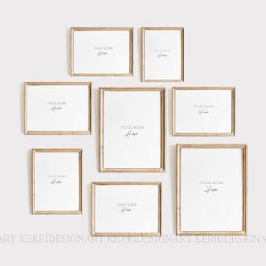 Holzrahmen Mockup Set - Wand Kunst MockUp (Instant Download)
