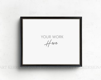 Black Frame Mockup – Wall Art Display, Styled Mockup (Digital Download)