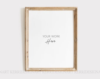 11x14 Wooden Frame Mockup - Styled Wall Art Display (PSD, JPEG)