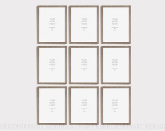 Holzrahmen Mockup Set - gestaltete Wand Kunst MockUp (Digitaler Download)
