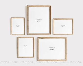 Wood Frame Mockup Set – Styled Wall Art Mock Up (Instant Download)
