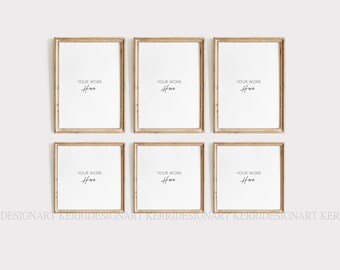 Wood Frame Mockup Set of 6/5:7  Wooden Frame Mockup - Mock Up Wall Art - Styled Frame Mock up - Instant Download Mockup -