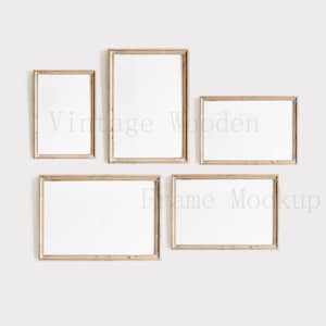 Conjunto de maquetas de marcos de madera vintage – Arte mural estilizado (Descarga digital)
