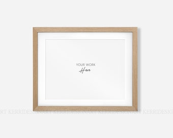 May include: A light wood picture frame with a white mat and the text "YOUR WORK Here" in black.