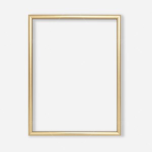 K&ouml;nnte beinhalten: Ein goldener Bilderrahmen mit einem einfachen, rechteckigen Design. Der Rahmen ist leer und bereit, ein Foto oder ein Kunstwerk zu pr&auml;sentieren.