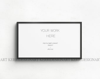 16 x 9 zwart frame tv-kunstmodel, horizontaal frame (digitaal bestand)