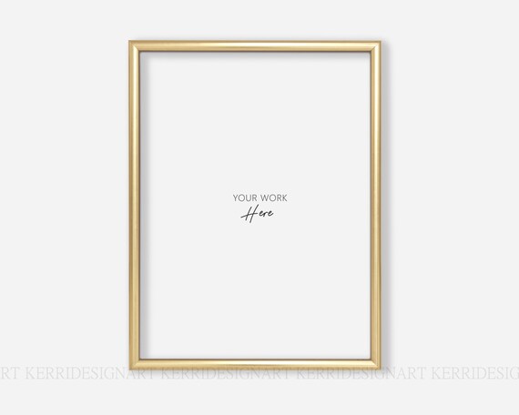 3:4Vertical Gold Frame Mockup - Mock Up Wall Art - Painting Frame Mockup - Rustic Frame Mockup Template - Frame Mockup PSD - Wedding Mock Up