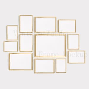 Maqueta de marco dorado 5:7 - Maqueta de arte de pared - Maqueta de marco estilizado - Maqueta de descarga instantánea -