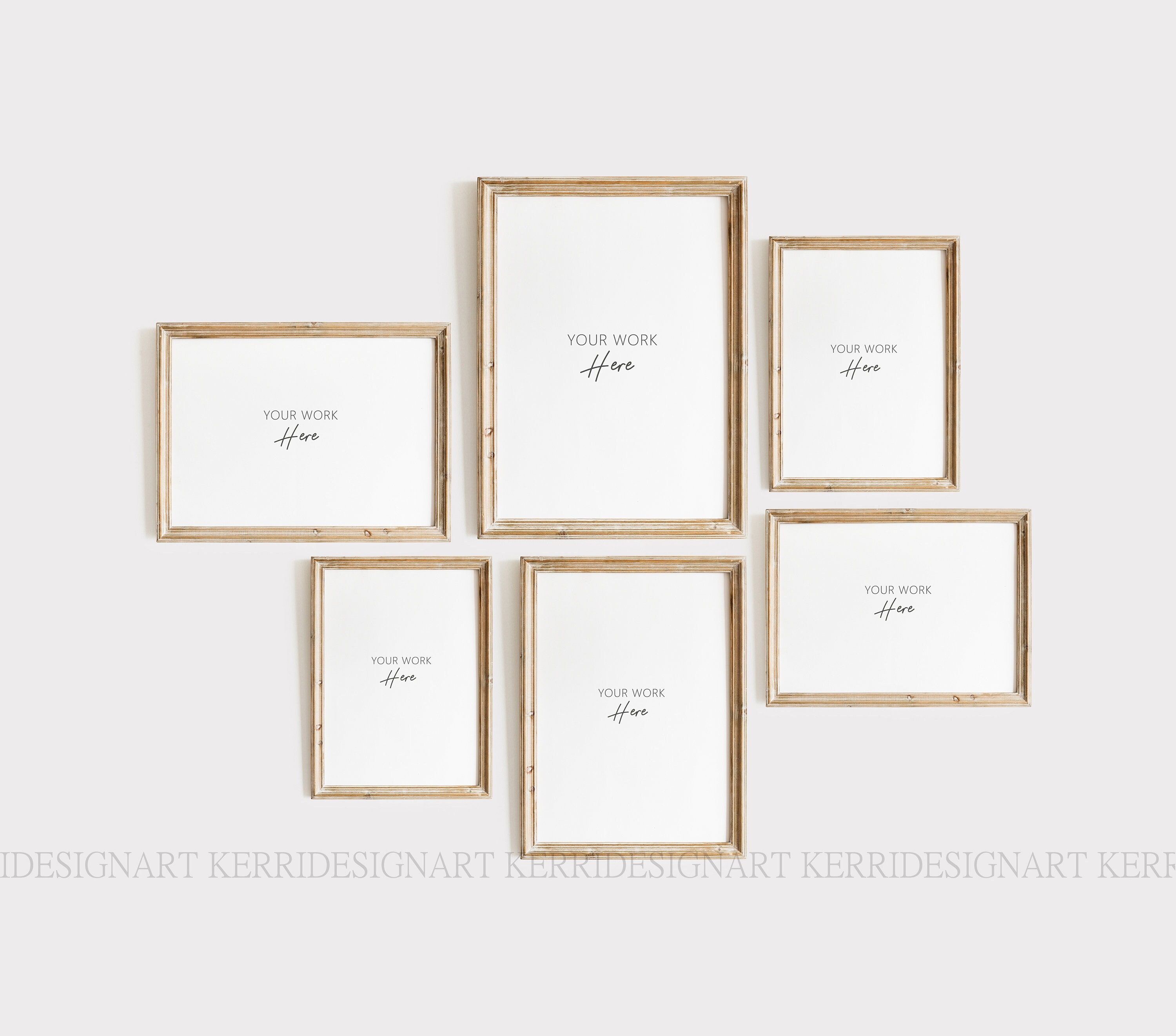 Wood Frame Mockup Set of 6/5:7  Wooden Frame Mockup - Mock Up Wall Art - Styled Frame Mock up - Instant Download Mockup -