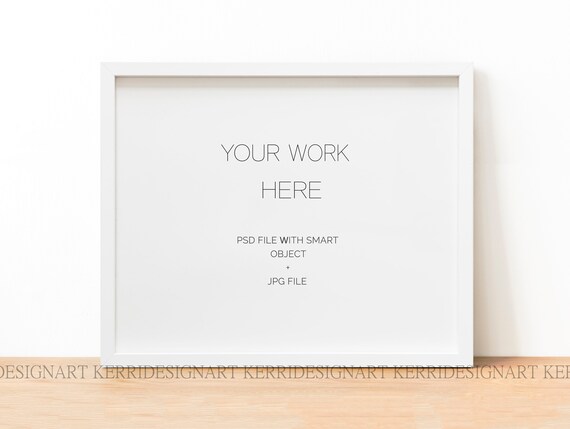 White Wooden Frame Mockup Mock Up Wall Art Styled Frame Etsy