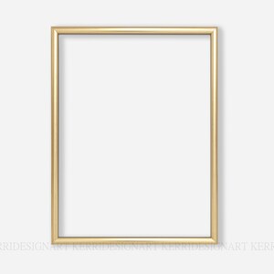 K&ouml;nnte beinhalten: Ein goldener Bilderrahmen mit einem einfachen, rechteckigen Design. Der Rahmen ist aus glattem, gl&auml;nzendem Metall.
