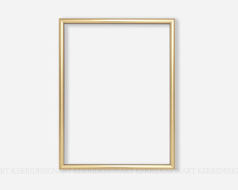 K&ouml;nnte beinhalten: Ein goldener Bilderrahmen mit einem einfachen, rechteckigen Design. Der Rahmen ist aus glattem, gl&auml;nzendem Metall.